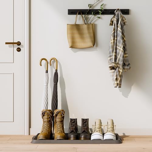 Rubber Boot Tray, Shoe Trays for Entryway, Versatile Boot Mat Tray with Raised Edge, 27.5"x16" Rubber Mat for Shoe Organizer Indoor/Outdoor Use