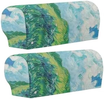 Couch Arm Covers for Sofa Irises Soft Stretch Armrest Covers Recliner Arm Covers Furniture Protector Armchair Slipcovers for Recliner, Set of 2