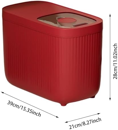 Airtight Rice Storage Container, Dry Food Dispenser with Transparent Sealed Lid for Kitchen Pantry Organization for Storing Rice, Cereal, Flour, Pet Food and Other Dry Ingredients (Beige, L)