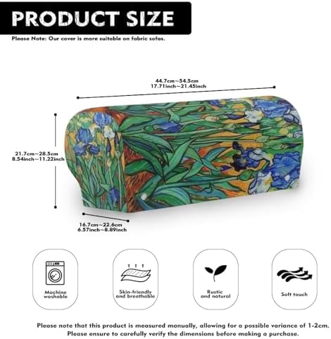 Tie Dye Couch Arm Covers Armrest Covers for Sofa Soft Furniture Protector Scratch-Resistant Sofa Arm Covers Armchair Slipcovers for Recliner, Set of 2
