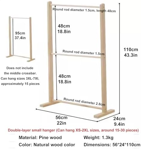 SYUFRE Dog Garment Rack Pet Armoire Wardrobe Wooden Dress Up Clothes Storage Small Dog Closet Pet Clothes Organizer Accessories for Doll Cat and Puppy (Color : Square/Double Layer), 10200230