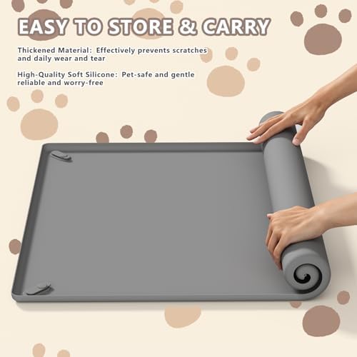 Pee Pad Holder for Dogs Fits Up to 24" x 24" Training Pads Silicone Puppy Pad Holder Tray Non-Slip Dog Pad Holder with Powerful Magnetic Lock Square Potty Pad Holder for Home Floor Protection