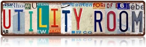Utility Room Street Sign, Vintage Tin Sign, Wall Decor For Home Farmhouse Bar Cafe Garage, Indoor Outdoor Decoration For Utility Space Home Decor Holiday Gift 16x4 Inch