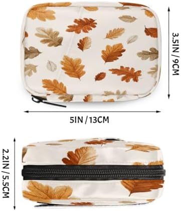 Travel Pill Organizer Autumn Leaf Pattern Small Pill Case