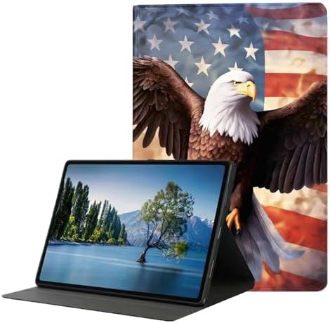 for Samsung Galaxy Tab A 10.1 Tablet Case 2016(SM-T580 T585 T587, Not for 2019 Model),Premium Leather Folio Stand Auto Wake/Sleep,Multiple Viewing Stand,American Flag Eagle