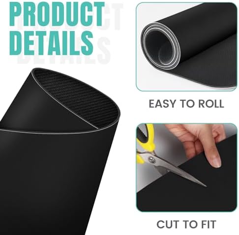 Coffee Mat Super Absorbent Dish Drying Mat Coffee Bar Mat 18"x 36", Black