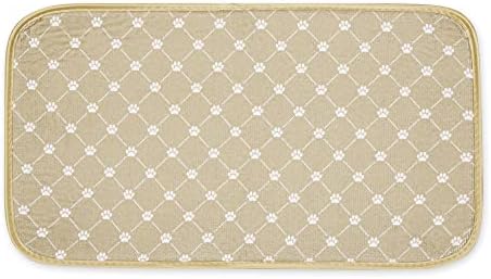 Bone Dry Machine Washable, Ultra Absorbent Pet Mat, 10x18, Taupe Trellis Print