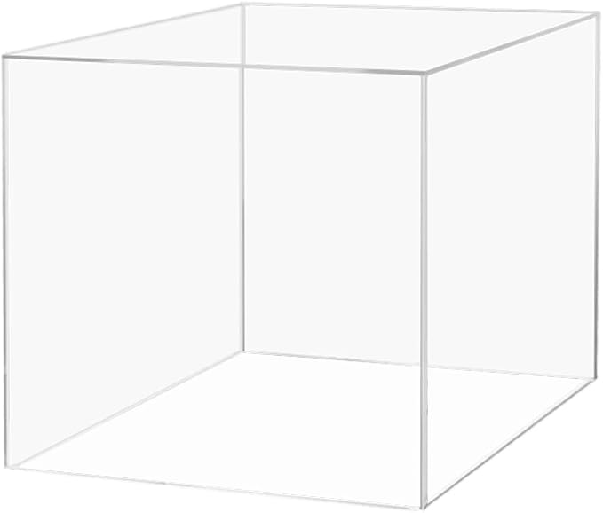 15" x 15" Clear Acrylic Display Box with One Open Side No Lid Versatile Square Plexiglass Retail Product Riser or Merchandise Storage Bin No Assembly by Marketing Holders
