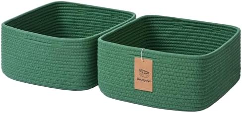 Storage Baskets for Shelves, 2 Pack Shallow Basket