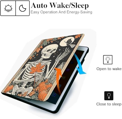 for Microsoft Surface Pro 11/10/9-13" 2024/2022 Tablet Case,Auto Wake/Sleep,Adjustable Stand Protective Cover - Halloween Skeleton