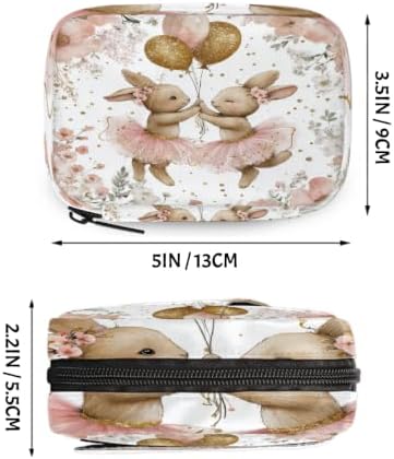 Travel Pill Organizer Watercolor Balloon Bunny Flower Pill Case