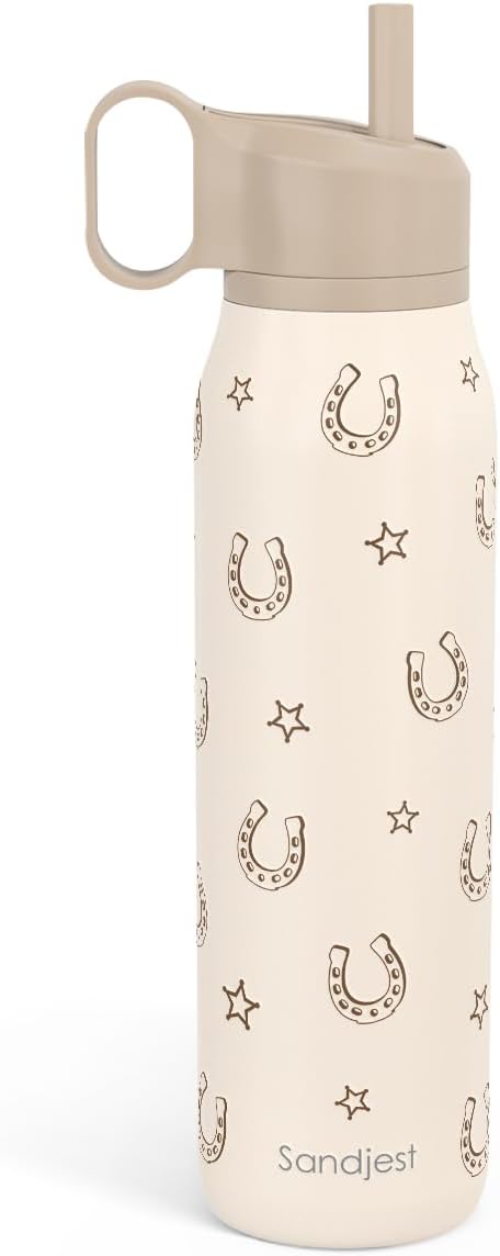 Horse Stainless Steel Water Bottle with Twist Lid 20oz, Horseshoe Travel Insulated Water Bottles for Sports & Gym, Gift for Women Girls Friends Birthday Christmas