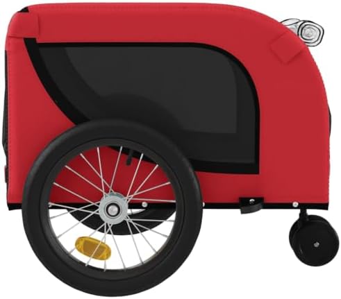 Pet Bike Trailer for Small Dogs, Foldable Bicycle Cargo Trailer with Sturdy Iron Frame, Weather-Resistant Oxford Fabric, Safety Flag and Reflectors, Easy Attachment