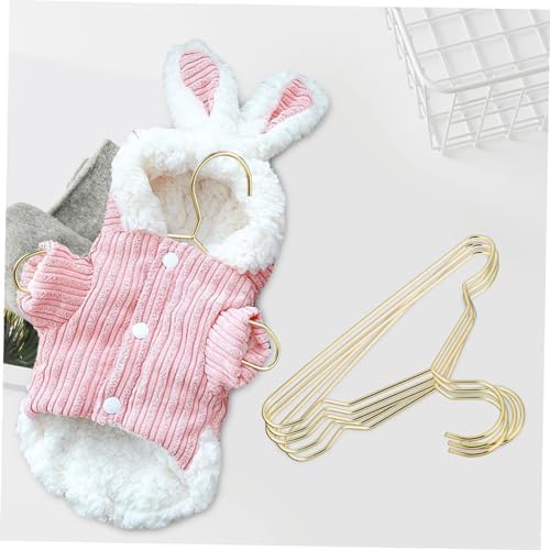 HEMOTON 10 Pcs Mini Metal Pet Hangers for Dog Cat Clothes Stylish Durable Design for Pet Apparel Drying Rack Space Saving Closet Organizer