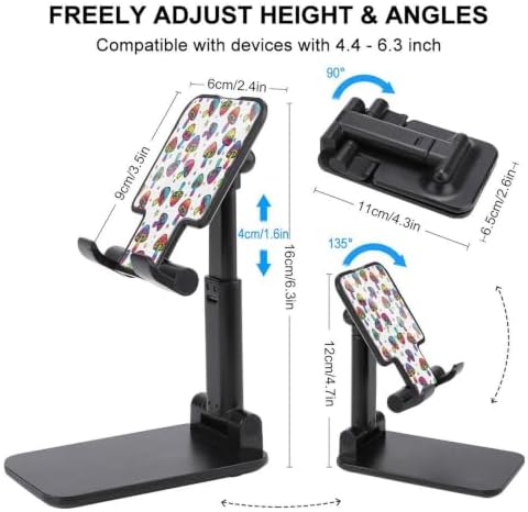 Portable Colorful Mushrooms Phone Holder with Non Slip Base | Fashion, Adjustable Height, Mobile Stand, Travel Office, Desk Accessories, Smartphones Tablet