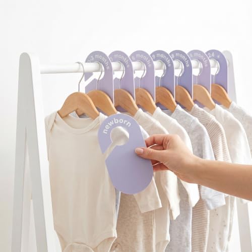 8pcs Baby Closet Dividers Nursery Organizer for Baby Clothes | Baby Size Clothes Dividers for Closet 0-24 Months Closet Size Markers Baby Clothing Organizer for Nursery Blue Grey