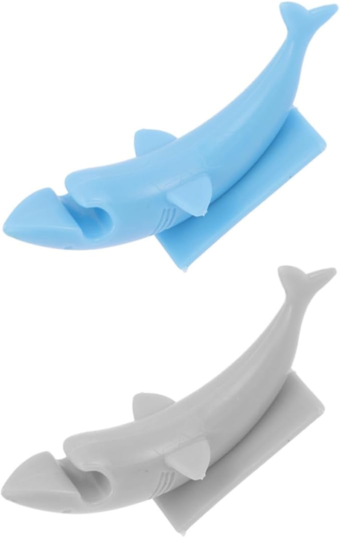 2pcs Blue Silicone Cord Management Winder with Self Adhesive Animal Shape Design Lightweight Cable Organizer for Appliances, for Home Wall Decoration