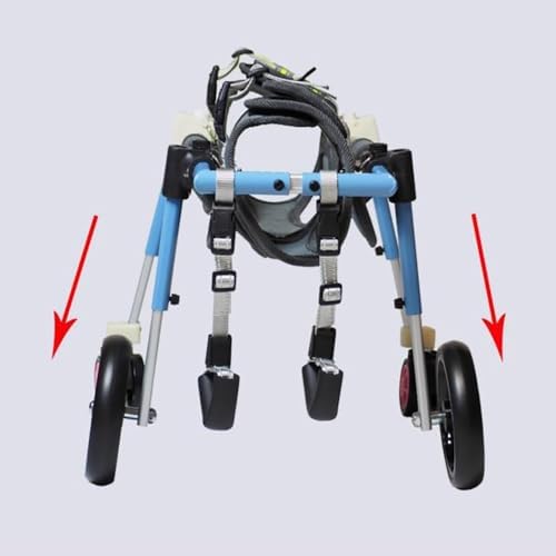 Paw Cart, Dog Wheelchair for Back Legs Pet Wheelchair Pet Mobility Support 4 Wheel Design, Aluminum Alloy Frame for Daily Walking Aid, Injury Recovery Support(X-Large)