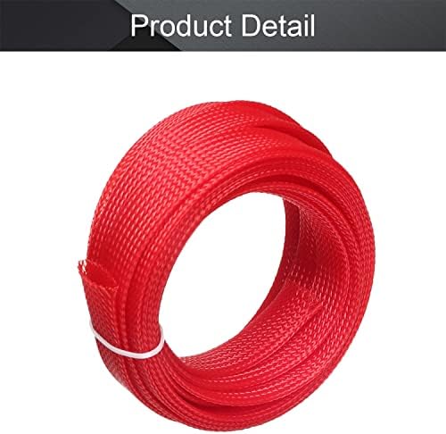 Othmro 5m/16.4ft PET Expandable Braid Cable Sleeving Flexible Wire Mesh Sleeve Red,for Power Cord Audio Video Cables Protecting from Pets Chewing