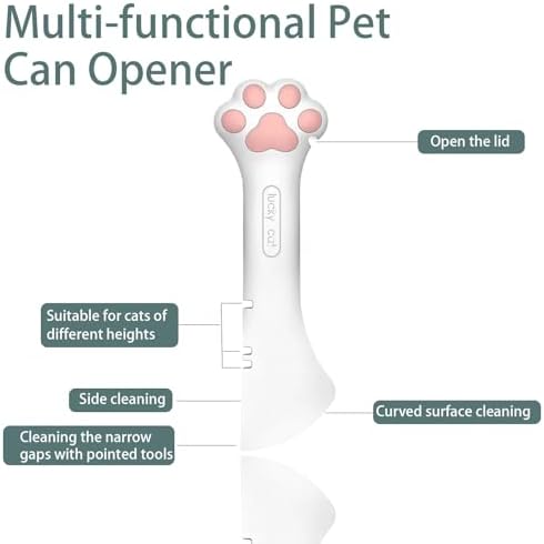 4pcs Cat Wet Food Spoon with Can Lids 3 oz | Multi-Function Cute Paw Shape Opener Spatula Cat Spoon Silicone Pet Covers (Universal Size,One fit 3 Standard Size Pet Cans