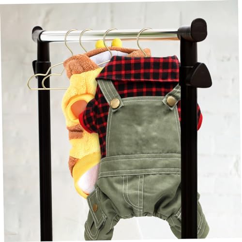 MERRYHAPY 10 Pcs Pet Apparel Hangers Mini Metal Hangers Dog and Cat Clothing Nonslip Design Small Drying Rack