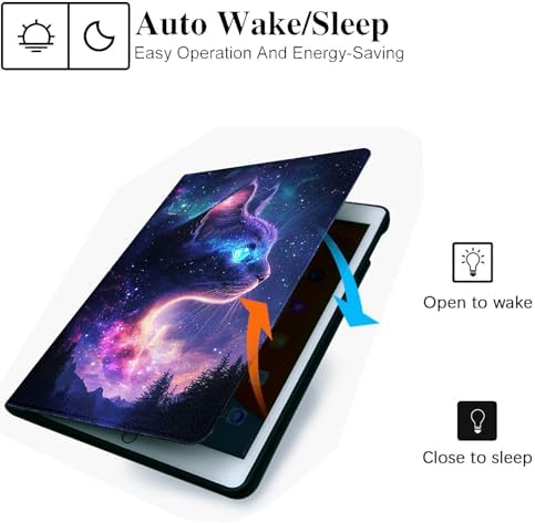for Microsoft Surface Pro 11/10/9-13" 2024/2022 Tablet Case,Auto Wake/Sleep,Adjustable Stand Protective Cover - Galaxy Cat