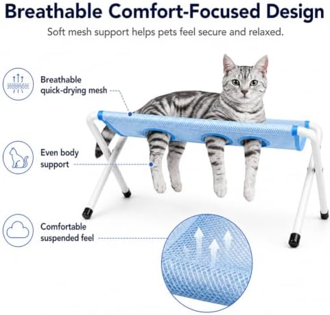 Pet Grooming Hammock for Dogs, Foldable Pet Bathing Stand，Pink | Foldable Cat Grooming Hammock, Suitable for Pet Washing Maintenance Travel Grooming with Quick Surface and Strap