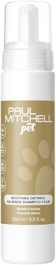 Paul Mitchell Pet Soothing Oatmeal Waterless No-Rinse Shampoo Foam for Dogs, Gentle Formula, 8.5 fl. oz