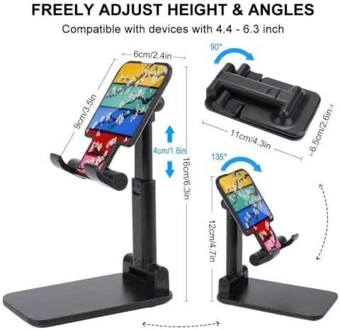 Portable Beautiful Cherry Flower Branch Blossom Art Travel Cell Phone Stand | Phone Holder, with Non Slip Base, Angle Adjustable, Comfortable Hands, Free Viewing