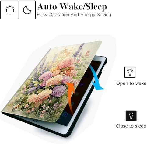 for Microsoft Surface Pro 11/10/9-13" 2024/2022 Tablet Case,Auto Wake/Sleep,Adjustable Stand Protective Cover - Watercolor Flower