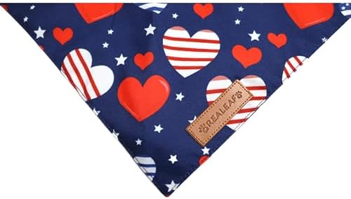 Realeaf 4th of July Dog Bandanas 2 Pack, Reversible American Flag Pet Scarf for Boy and Girl, Premium Durable Fabric, Patriotic Bandana for Medium and Large Dogs (Large)