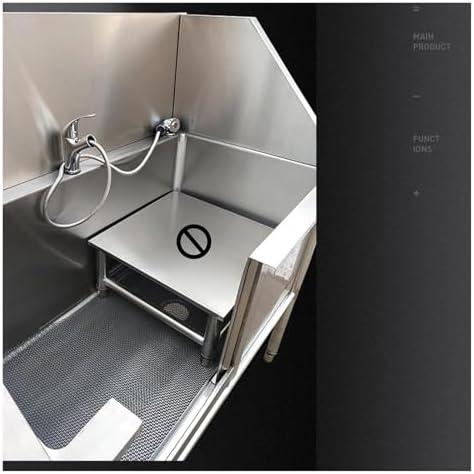 Professional Pet Grooming Bathtub with Sliding Door for Home Use.Silver-100x60x80cm