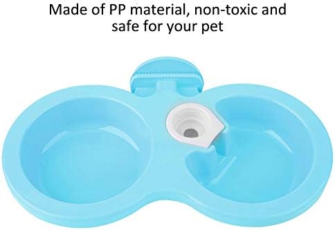 Zerodis Puppy Double Bowl, Bite-Resistant, Non-Toxic, Stainless Steel Dog Feeder, Hanging Design, Blue