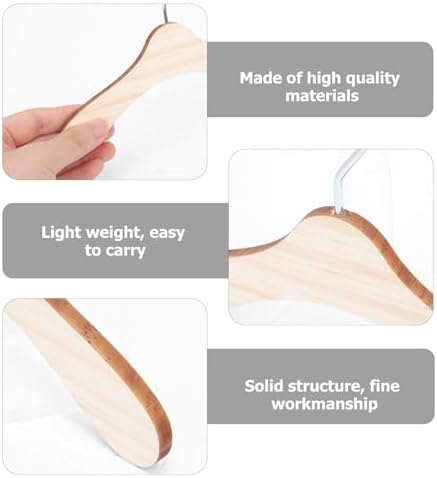 10pcs Wooden Dog Clothes Hanger with Stainless Steel Hook, Practical Pet Clothing Organizer for Pet Owners, Sturdy Metallic Wood Hanger for Dog Apparel, 16cm Diameter