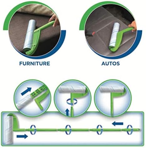 Leo Large 10-Inch Wide Lint Roller Refills 25 Sheets with extendable Handle to 45 inch for Lint Removers Household Cleaning Easily Remove Pet Hair Dust and Debris from Floors Carpets and Furniture
