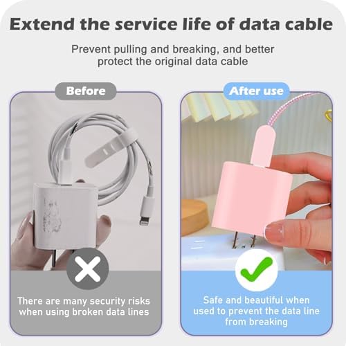 CameCosy Frosted Charger Cable Protector for iPhone 18W/20W Charger - Pink