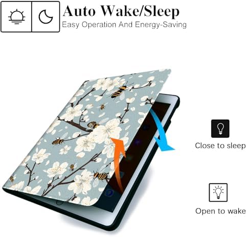 for Samsung Galaxy Tab A 8.0 2019 Model T290/T295 Tablet Case,Auto Wake/Sleep,Adjustable Stand Protective Cover - Skull Butterfly Flower