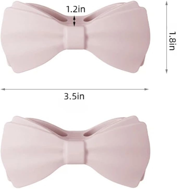 2 Pcs Cord Organizer for Appliances, 3.5'' Upgraded Kitchen Bow Cord Holders, Stick On Appliance Wire Organizer for Kitchen Mixer, Coffee Maker, Blender, Pressure Cooker, Office Equipmen (Pink)