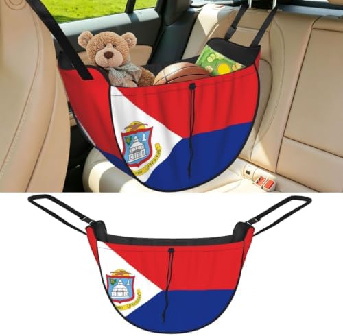 Flag of Saint Martin Car Seat Organizer-Backseat Storage Bag for Travel | Waterproof Durable. Holds Snacks Gear Essentials. Fits Most Cars.