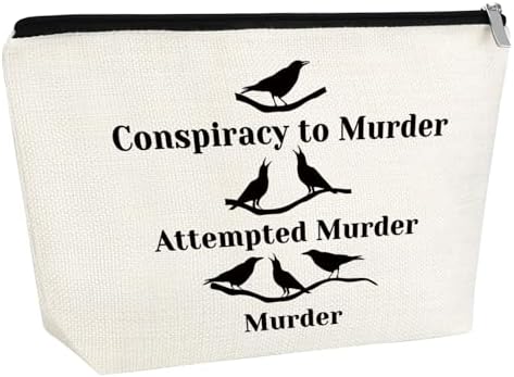 Crow Lover Gifts Makeup Bag Cosmetic Bag Bird Lover Gift Bird Watching Crows Themed Gift Crow Christmas Graduation Birthday Gifts For Friend Daughter Zipper Travel Bag