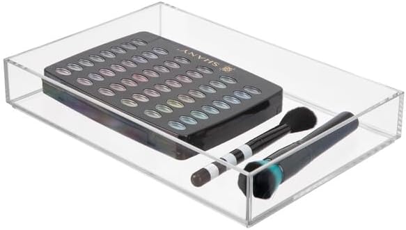 iDesign Clear Drawer Organizer | Plastic Tray, Makeup Storage, Bathroom Vanity, Dresser or Desk