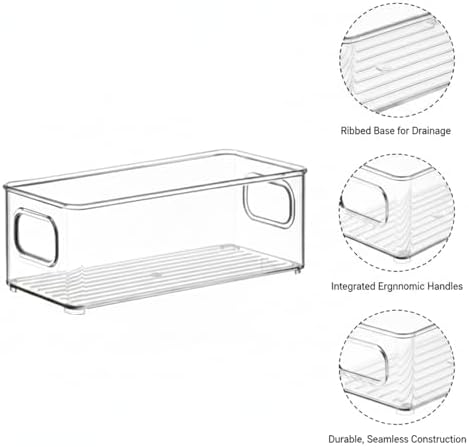 Adjustable Fridge Organizer Shelf, Clear PET Plastic Vertical Divider for Refrigerator Doors & Drawers, Space Saving Storage Rack (1 Pack)