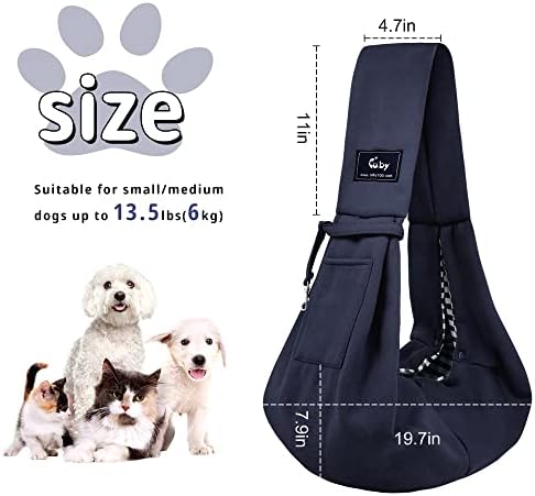 CUBY Dog and Cat Sling Carrier - Hands Free Reversible Pet Papoose Bag - Soft Pouch and Tote Design - Suitable for Puppy, Small Dogs Cats Outdoor