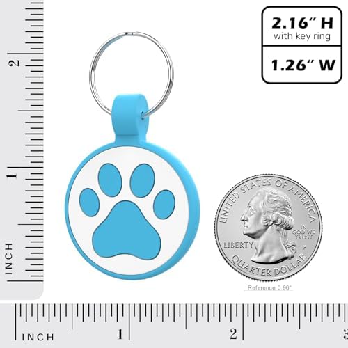 Personalized Dog Tag, Laser Engraving QR Code, Silicone Dog ID Tag, Pet Online Profile, Scan QR Code Send Location, Collar Harness Accessories (Medium to Large Breeds - 1.25", Blue)
