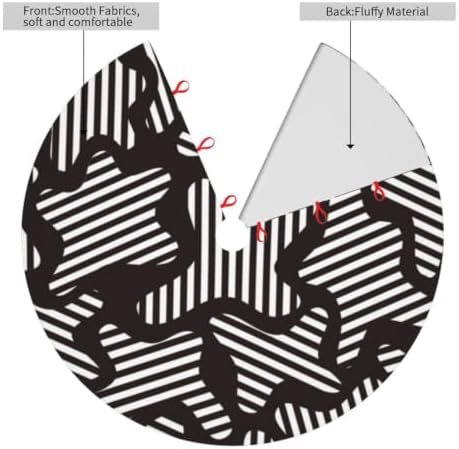 Christmas Tree Skirt, Soft Polyester Xmas Tree Skirts with Ribbon Ties, Rustic Farmhouse Holiday Party Decorations Illustration of Seamless Abstract Pattern 36"