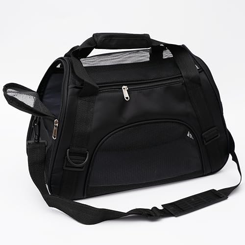 MuchL Pet Carrier Soft-Sided Carriers for Cat Carriers Dog Carrier for Small Medium Cats Dogs Puppies Pet Carrier Airline Approved Cat Dog Pet Travel Carrier (Small, Black)