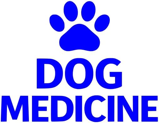 Dog Medicine Vinyl Decal – Waterproof Storage Label Sticker for Pet Supply Bin Organizer (Blue)