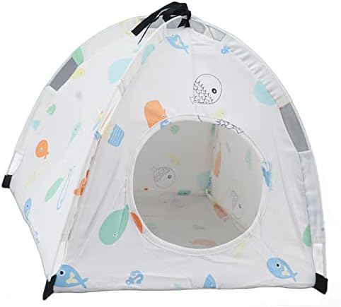 Omabeta Pet Tent Stylish Cartoon Print Portable Playpen for Cats and Small Pets 40 X 40 X 35cm Soft Fabric Washable