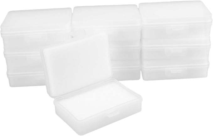 Rectangular Storage Boxes with Lids Small Bins for Desk Pet Containers Craft Storage Containers Plastic Organizer