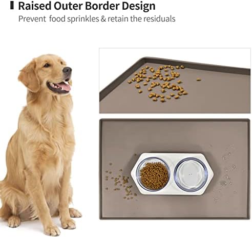Silicone Dog Food Mat Waterproof Pet Feeding Tray for Medium and Large Dogs